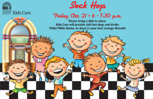 Beaver Dam Community Hospital Kids Care Sock Hop event flyer