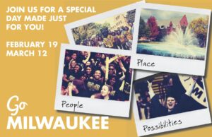UW-Milwaukee Admitted Students event mailer - front